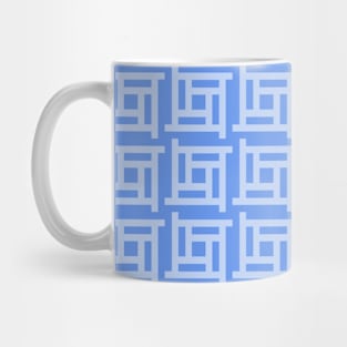 Cornflower Double Strips Patchwork Pattern Mug